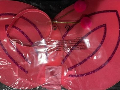 Бабочка крылья розовый проводной бабочка крылья и антенна обруч для волос комплект костюм - Изображение 1 из 4