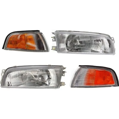 For 1997-2001 New Headlight Kit Mitsubishi Mirage Left and Right Set 4pc - Image 1 of 4