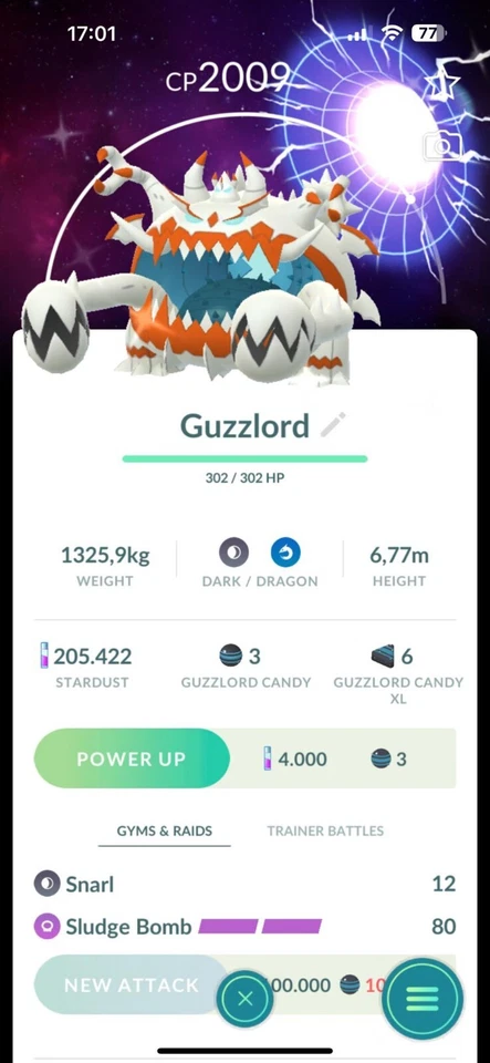 Pokémon Brillante Guzzlord Fondo Especial Global - GO TRADE 20k Polvo de Estrellas Foto 1 de 1