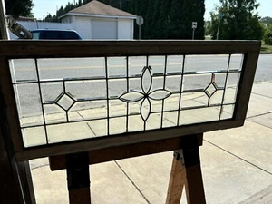 ~ ANTIQUE FULL BEVELED TRANSOM WINDOW IN ZINC ~ 44 x 18 ~ ARCHITECTURAL SALVAGE - Picture 1 of 11