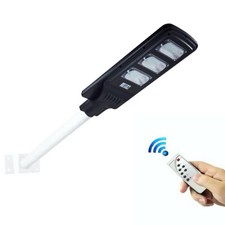 FARO LAMPIONE STRADALE LED PANNELLO SOLARE FOTOVOLTAICO TELECOMANDO STAFFA