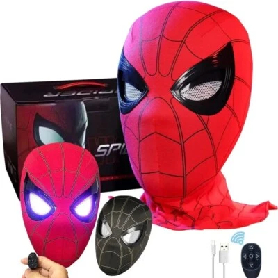 Spiderman Blinking Eye Mask Helmet Remote Control Kids Cosplay Toy Gift - Image 1 of 4