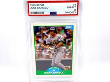 Fresh Grade 1989 Score Jose Canseco #1 Oakland Athletics PSA 8 NM-MT