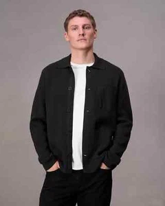 NWT $350 Men's Rag & Bone Jayden chore cardigan - size L - black - Picture 1 of 4