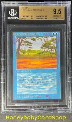 MTG Limited Edition Beta 1993 Phantasmal Terrain BGS 9.5Q (TRUE QUAD) Pop. 1of6 - Image 1 of 4