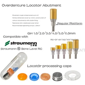 Straumann/ITI-Bone Level RC Overdenture Locator Abutments Male Caps For 1-5.0mm - Picture 1 of 95