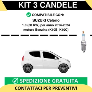 KIT 3 CANDELE per SUZUKI Celerio 1.0 50 kw anno 2014-2024 - Foto 1 di 2