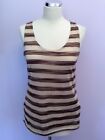 Banana Republic Brown And Gold Shimmer Stripe Fine Knit Vest Top Size S