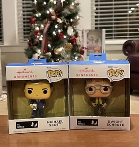NIB The Office Michael Scott Dwight Schrute Hallmark Funko POP! Ornament Lot - Picture 1 of 3