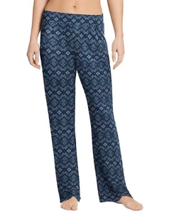 Jockey Luxe Microfiber Stretch Brushed Pajama Lounge Pants Large Blue geo shapes - Picture 1 of 1