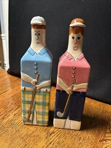  Boston Warehouse Trading Golfer Decanters Set Of 2 - Picture 1 of 6