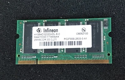 Infineon Hys64D32020Hdl-6-C 256 Ddr 333 Cl2.5 Pc2700 Laptop Ram - Image 1 of 2