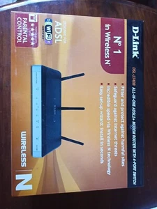 D-LINK DSL-2740B MODEM ROUTER 802.11n WIRELESS ADSL2/2+ SWITCH 4 PORTE - Foto 1 di 1