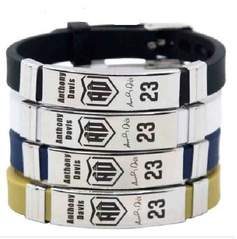 Stock 10 Anthony Davis Basketball Bracelet Silicone Stainless Steel adjustable Cover