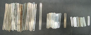 (80) GILBERT ERECTOR SET PARTS G, H & I 7-21 HOLE FLAT STRIPS - Picture 1 of 4