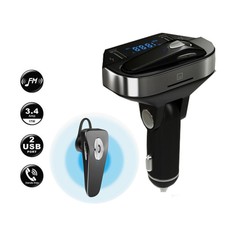 AURICOLARE BLUETOOTH PER AUTO MP3 LETTORE TRASMETTITORE FM RADIO WIRELESS USB V6