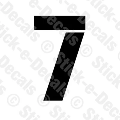STICK-E-DECALS Number SEVEN 7 Vinyl Die Cut Decal Sticker - RACING NUMBER Custom Stencil GP