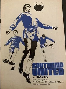 1972 Southend United V Reading Match Programme - Picture 1 of 3