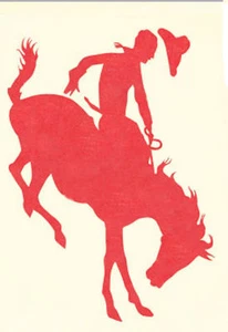 Retro Cowboy und Pferd Silhouette gezählt Kreuzstich Muster Tabelle - Bild 1 von 1