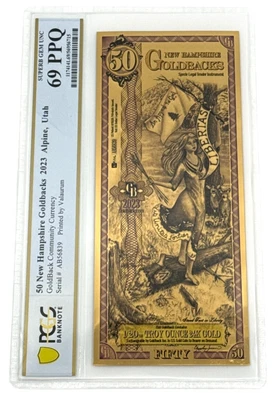2023 New Hampshire 50 Goldback PCGS 69 (Libertas, Liberty) - Image 1 of 3