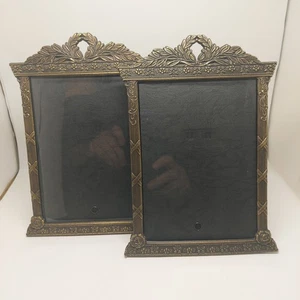 Vintage 2 verzierte bronzefarbene Metallrahmen im viktorianischen Antikstil für 5 Zoll x 7 Zoll Foto - Bild 1 von 15