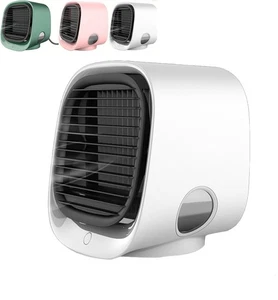 Aire acondicionado portátil Airabreeze con luz nocturna LED 3 velocidades enfriador de aire pequeño - Imagen 1 de 9