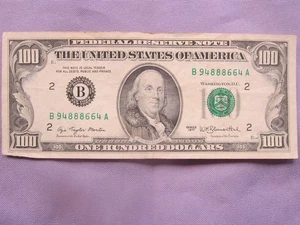 New York $100 One Hundred Dollar Bill Series B 1977 Circulated Bill Blumenthal - Picture 1 of 2