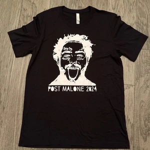Camiseta Post Malone 2024, Negra con Diseño Blanco, Grande Tri-Mezcla, Nueva sin Etiquetas - Imagen 1 de 4