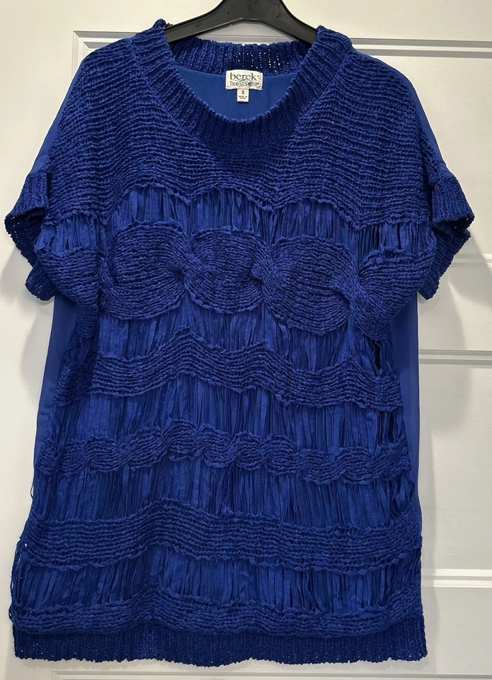 Camisa de Colección Berek Travel Smith Cinta Azul Poliéster Para Mujer Mangas Pequeñas Foto 1 de 4