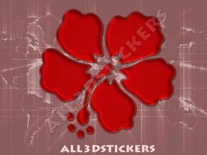 Adesivo Resinato Effetto 3D Ibisco - Colore Rosso Scuro 90x85 mm. - Foto 1 di 1