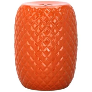 SAFAVIEH Garden Stool Ceramic Calla Orange - Picture 1 of 3