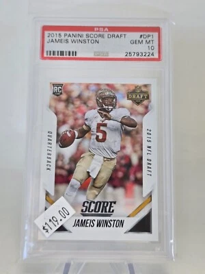 2015 Score NFL draft Jameis Winston DP1 edición rara del draft FSU Heisman PSA 10 Foto 1 de 2