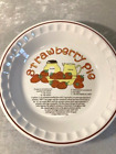 Hankook Strawberry Pie Plate Dish Ceramic w/ Recipe 10.5" Diameter Korea EUC