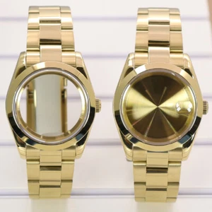 SUB Color Dorado 36/40mm Acero Cajas Reloj Correa Presidencial Para Seiko NH35 36 - Imagen 1 de 14