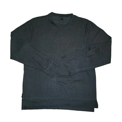 Onzie Shirt Men Large Extra Large L/XL Long Sleeve Zip Side Crewneck Gray FLAW  - Image 1 of 4