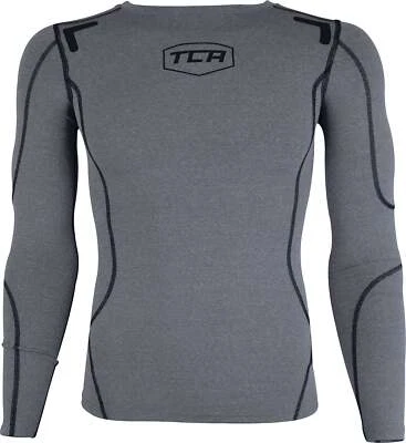 TCA Elite Plus Junior Compression Top Grey Long Sleeve Kids Running Run Jogging - Image 1 of 2