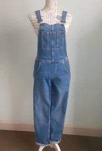FAT FACE LEWES Blue Denim DUNGAREES Size 6 R Eur 34 Womens Full Length Overalls - Picture 1 of 15