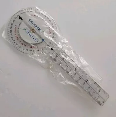 NOVO Celebrex Drug Rep Goniômetro Transtrator Régua Plástica Transparente NOS - Imagem 1 de 4