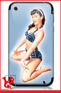 BETTIE PAGE Gelaskins Blue iPhone 3 Apple Sexy Collector Pin Up Betty # NEW # - Picture 1 of 4