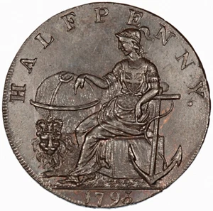 Emsworth Halfpenny Token 1793 ~ D&H 11 Hampshire ~ Frieden und viel - Bild 1 von 2