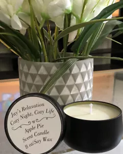 Apple Pie Scent, Soy Wax Candle, Handmade, 8oz, All Natural Candle, Cozy Life - Picture 1 of 3