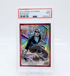 2023 Marvel Platinum Black Cat #161 Spider Man Red Prism /199 PSA 9 - Picture 1 of 2