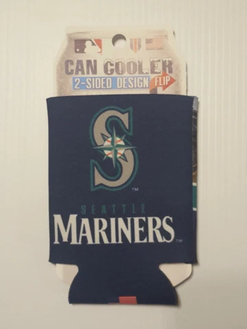 SEATTLE MARINERS   KOOZIE CAN COOLER NEW DOUBLE SIDED FOLD FLAT Cover
