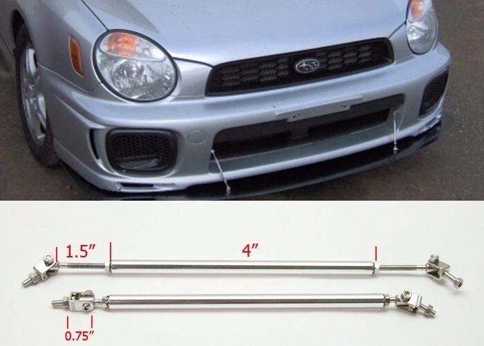 Soporte de varilla ajustable plateado de 4" para alerón difusor labial parachoques Toyota Scion Foto 1 de 1