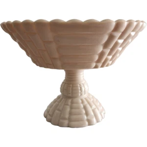 Tazón de pedestal Louisa con patas de vidrio de leche rosa Jeanette - Imagen 1 de 5