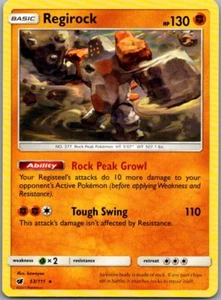 2017 Sun & Moon - Crimson Invasion Regirock Basic/Rare #53 - Picture 1 of 2
