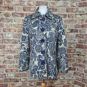 Chaqueta Blazer Mujer Pequeña Azul Beige Floral Requirements - Imagen 1 de 11