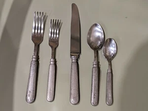 Valpeltro Filet Pewter and Stainless Flatware ITALY VA 95 Fork Spoon Knife - Picture 1 of 28