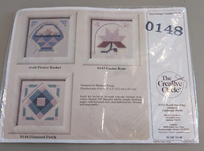 Diamond Patch Creative Circle Needlepoint Kit 0148 NOS UNOPENED Quilt Design - Image 1 of 4