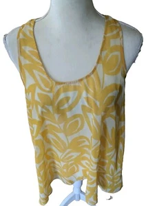 Umgee Yellow Tunic Tank Large Bohemian Beachy Gauzy Lightweight Flowy - Picture 1 of 4